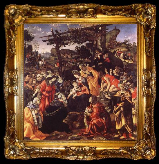framed  Filippino Lippi The adoration of the Konige, ta009-2